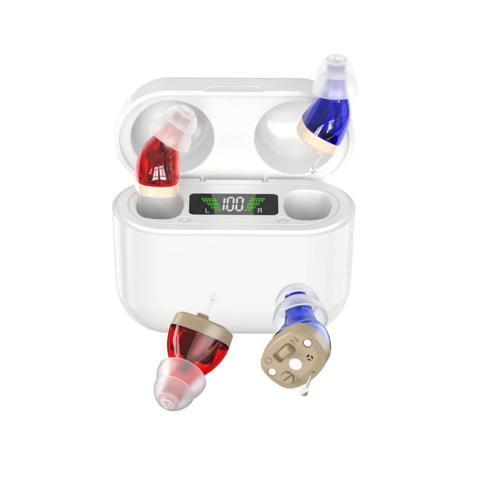 Generico - Recargable para personas mayores - Pareja personal digital (CIC) PSAP Intraauricular de sonido superior, reducción inteligente del sonido, visualización de potencia