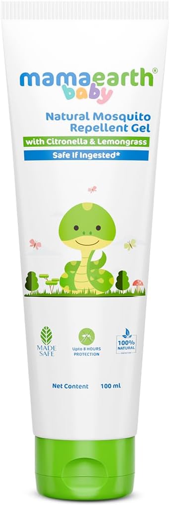 Natural Mosquito Repellent Gel - 100ml |DEET Free | Protects from Dengue malaria & Chikungunya| Made safe Certified | Protection from Mosquitoes | Safe if ingested