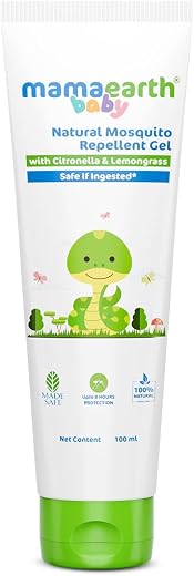 Mamaearth Natural Mosquito Repellent Gel - 100ml |DEET Free | Protects from Dengue, malaria &amp; Chikungunya| Made safe Certi...