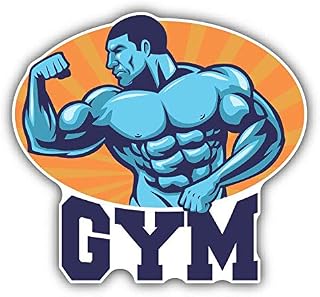 Bodybuilder Mascot Gym Muscle Vinyl Decal