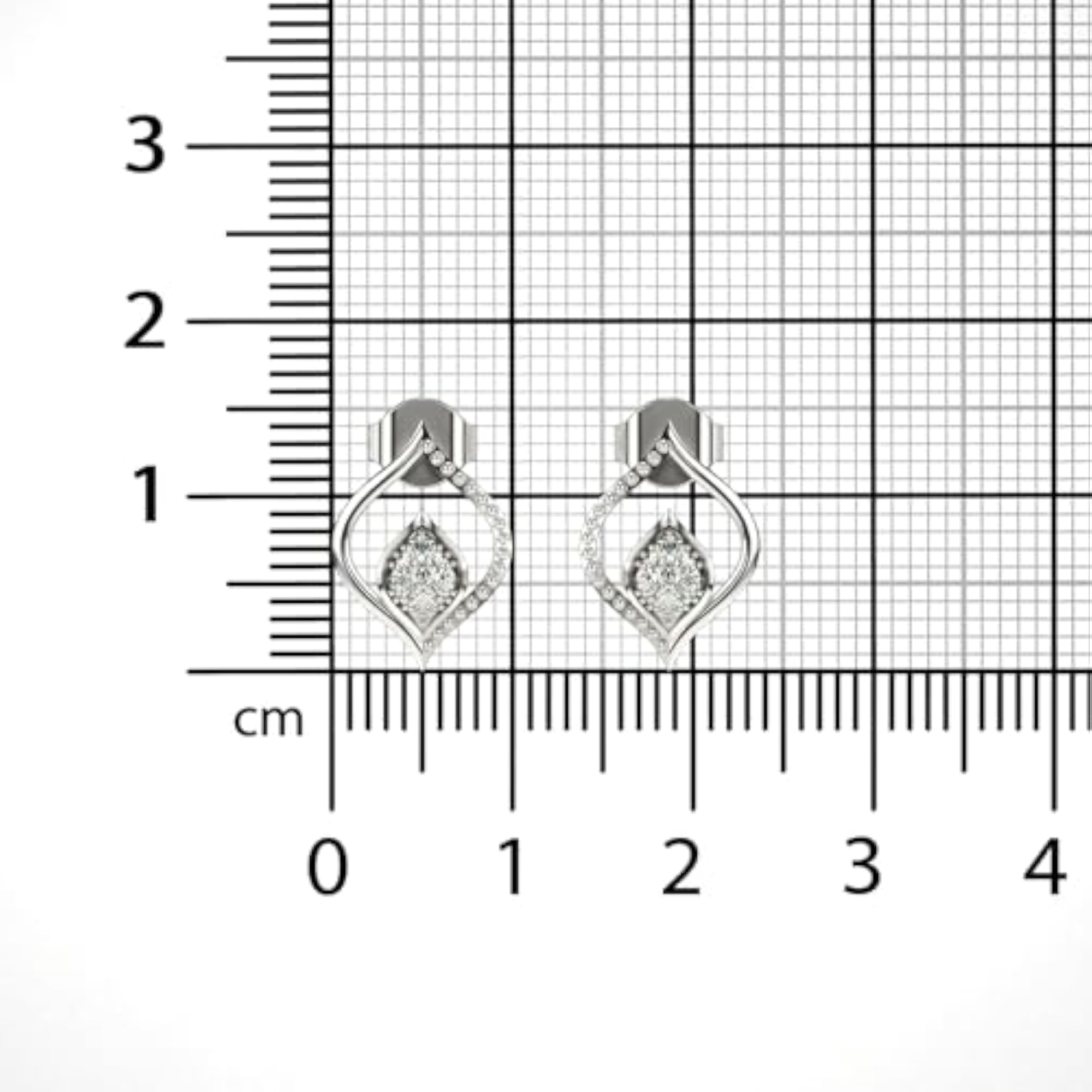 Women's Stylish White Lab Grown Diamond 0.18cts Sterling Silver Earrings