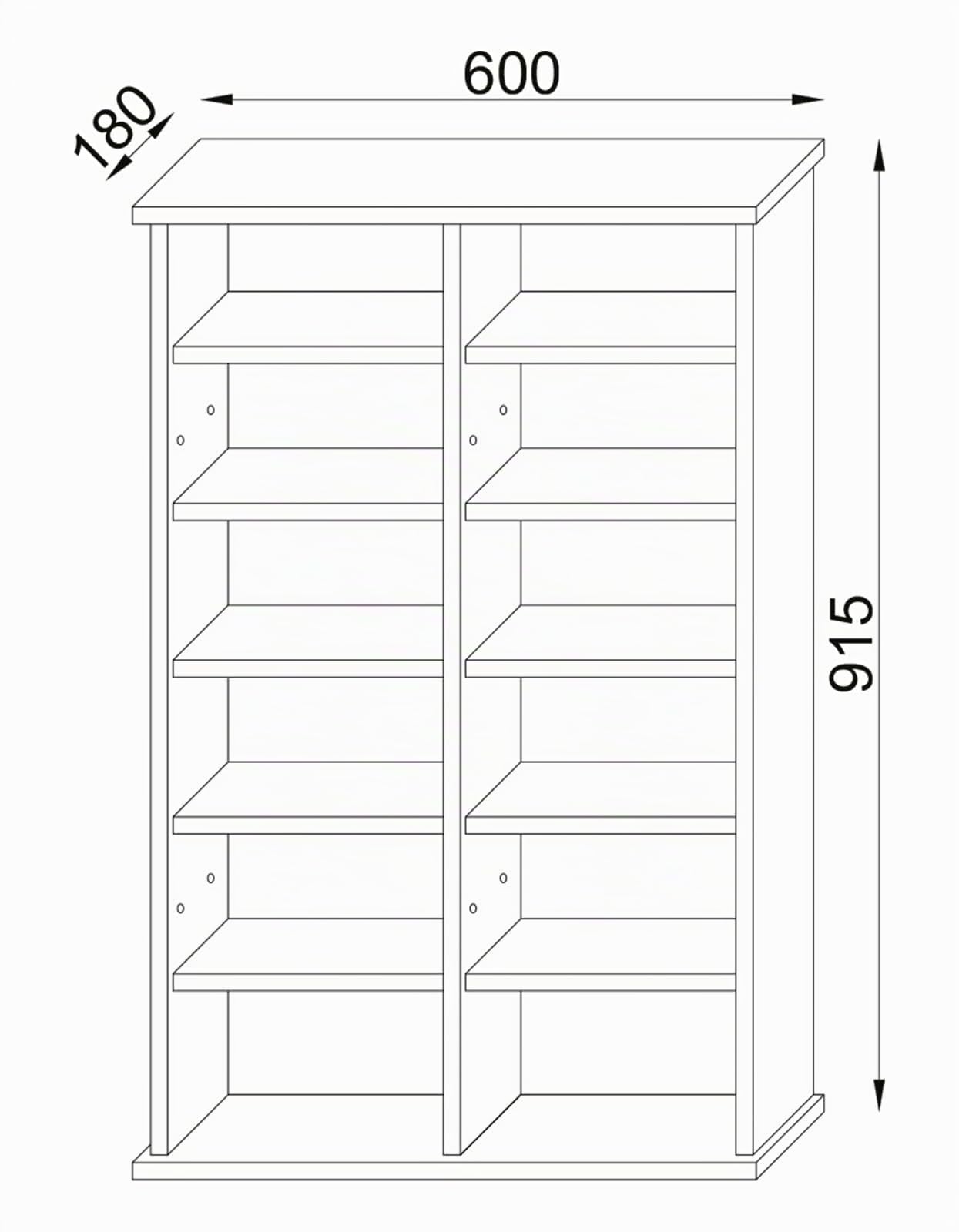 VCM Galerie - Mueble CD/DVD para 300 Piezas, Color Negro