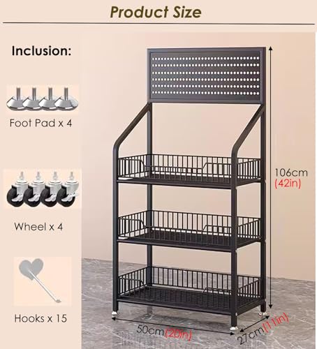 Scaffale da cucina a 4 ripiani su ruote, carrello Sto Shelf per mercato, ery, uso commerciale, espositore bianco da 50 cm