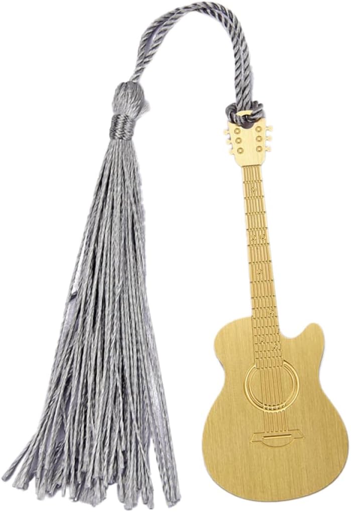 Cabilock 1 PC Metal Bookmark Stationery for Book Guitar Bookmark Bookmarker Golden Cabilock 1 PC Metal Bookmark Stationery for Book Guitar Bookmark Bookmarker Golden