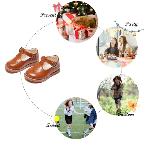 Image of Felix & Flora Toddler Girl Mary Jane Dress Shoes - School Oxford Flats for Girl Party Shoes.