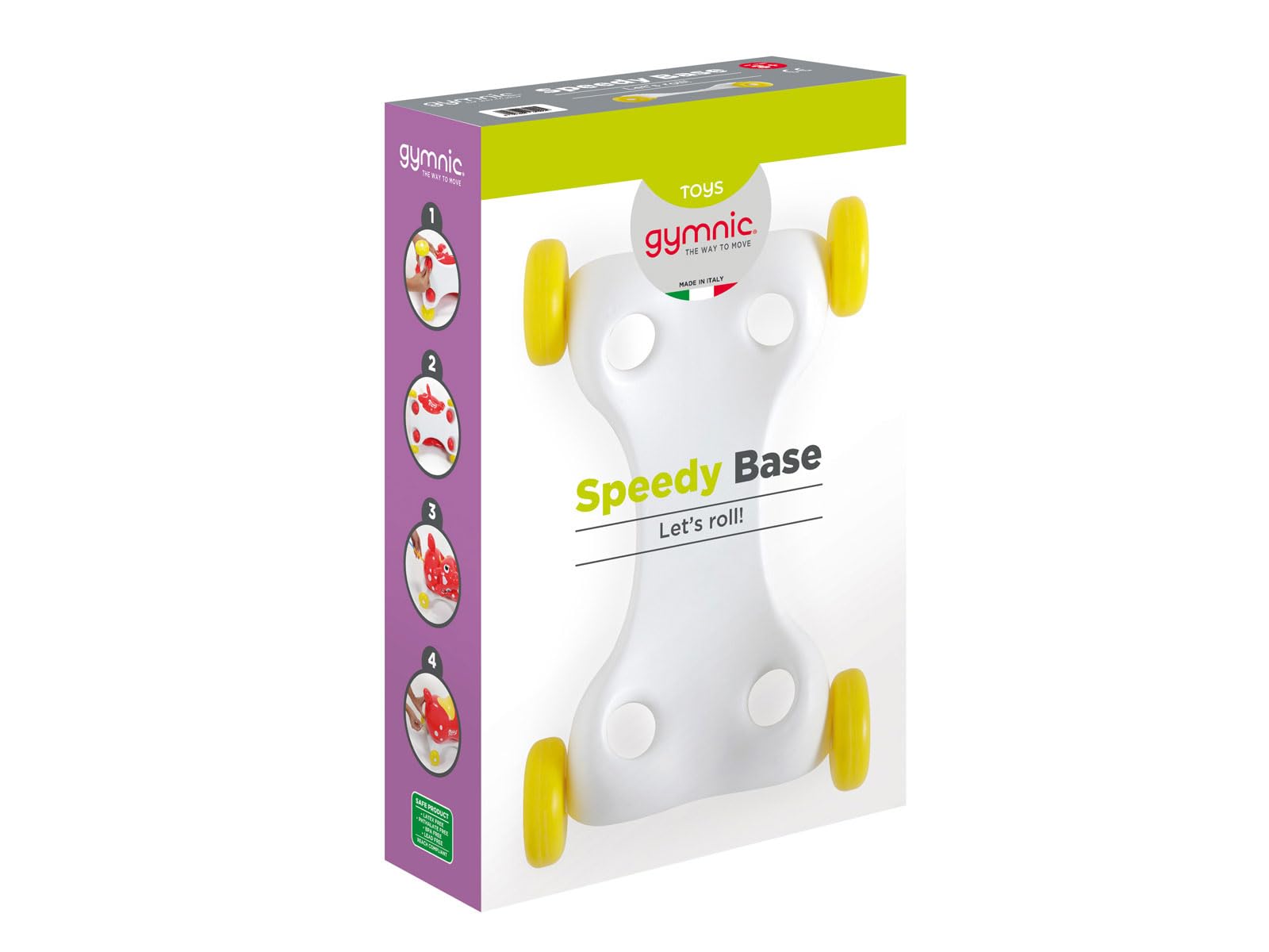 Gymnic Base Speedy avec Roues pour Enfants 50 x 32 cm, transforme Rody, Gyffy, Raffy et Kody en Un Jeu à chevaucher Dynamique et Amusant