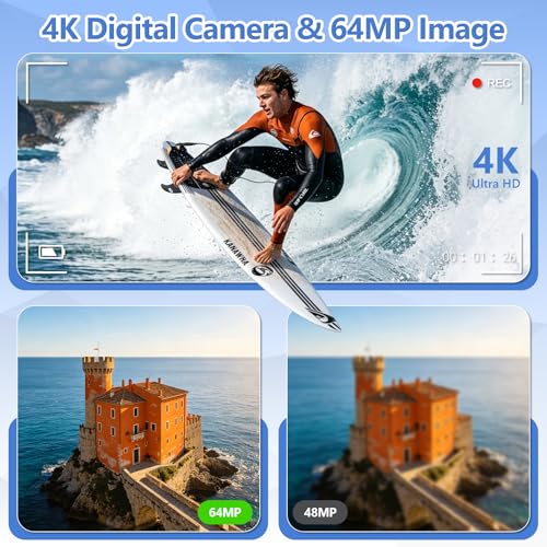 Digital camera 64MP avec carte de 32 Go le cadeau étudiant idéal