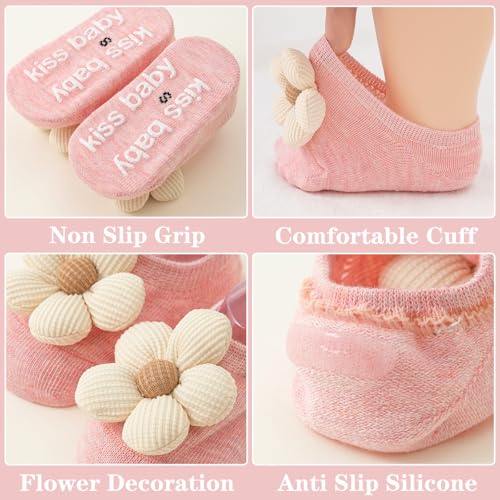 Cotton Baby Girl Socks 0-12 Months Newborn Socks Ankle Socks for Babies Infant Socks Toddler Socks with Grippers3