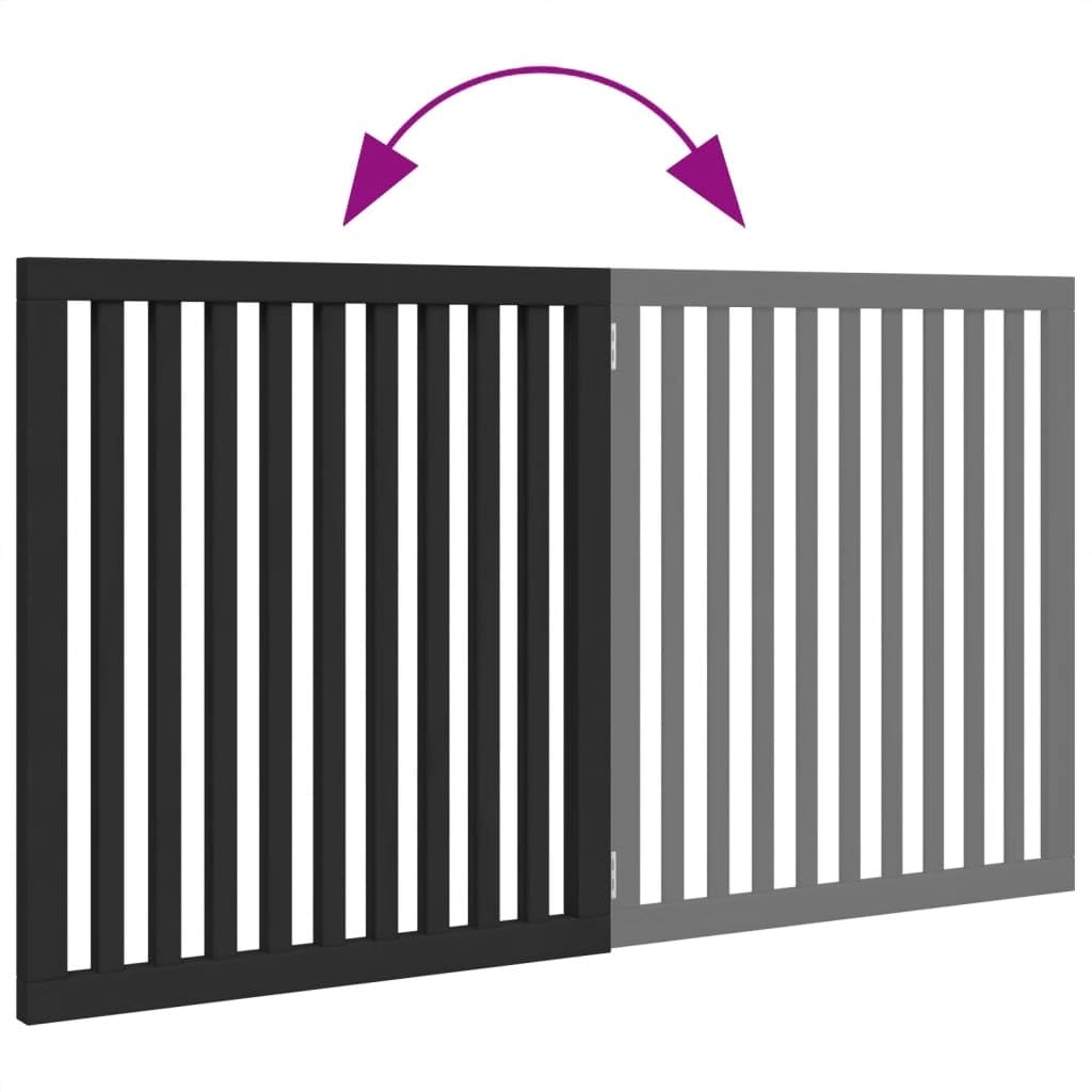 vidaXL Barrière pour Chien Pliable 2 Panneaux Noir Bois de peuplier
