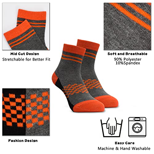 Image of GENTABY Boys Crew Socks Novelty Plaid Kids Multiple Colour Elastic Mid Cut Toddler Socks Fashion Casual Breathable Boy Sport Socks 12 Pairs for 2-14 Years Children