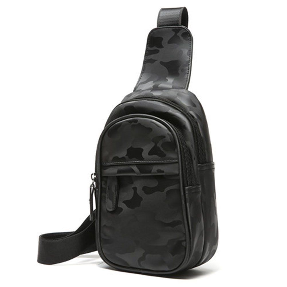 Q QICHUANGMen Mini Sling Bag Nylon watherproof Unbalance Small Chest Shoulder Bags Casual Crossbody Bag (Camouflage)