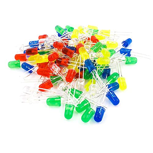 OcioDual Kit 50 Diodos LED 5mm Rojo Azul Verde Amarillo Blanco para Robotica Electronica