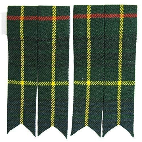 TartancityMens Plain & Tartan Plaid Kilt Sock Flashes (Hunting Stewart), Hunting Stewart, One size