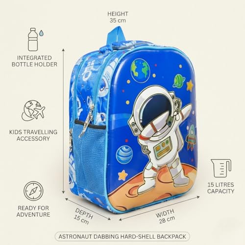 Image of Stylbase Kids 3D bags for boys girls Cartoon Backpack Lightweight, Waterproof, Adjustable Shoulder Straps, 2 Compartments School kids bags for 2-5 years (Space)