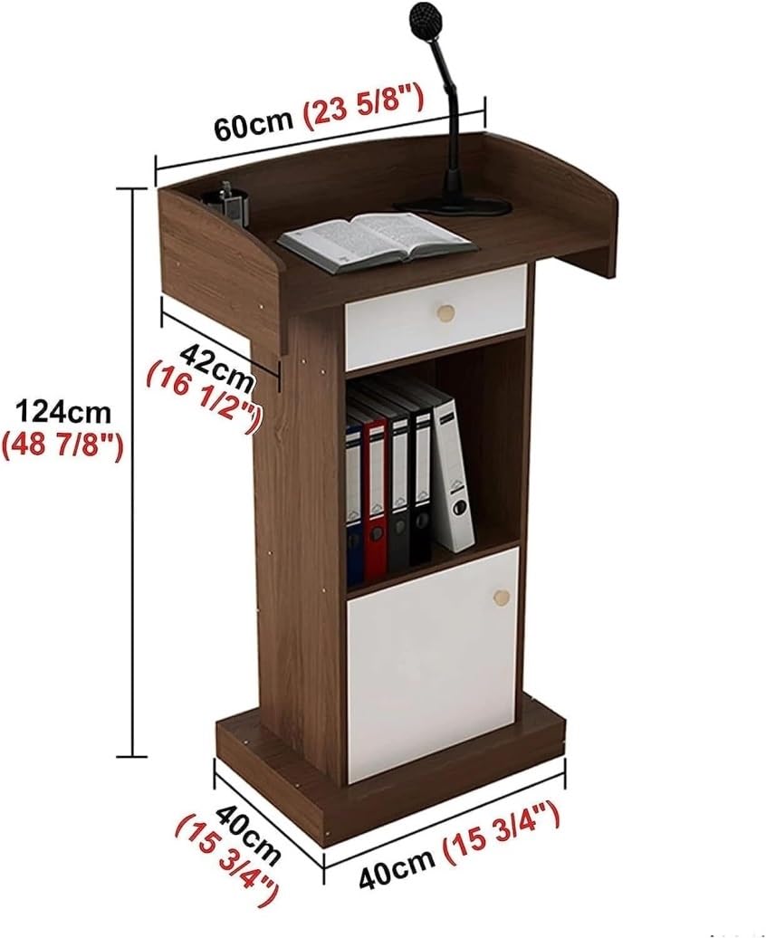 Podium réglable avec tiroirs robuste pour restaurant, mariage, bureau, événement, enseignant, présentation scolaire, support de prise de parole en public