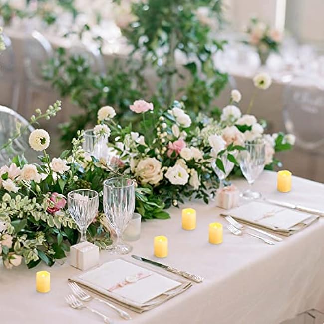 CANDLE IDEA Flameless LED Votive Candles 24 Pack, 1.5 x 2, Battery Operated Flickering Electric Outdoor Flameless Tea Lights, Fake Tealight Candle Bulk for Wedding, Christmas, Halloween Decorations