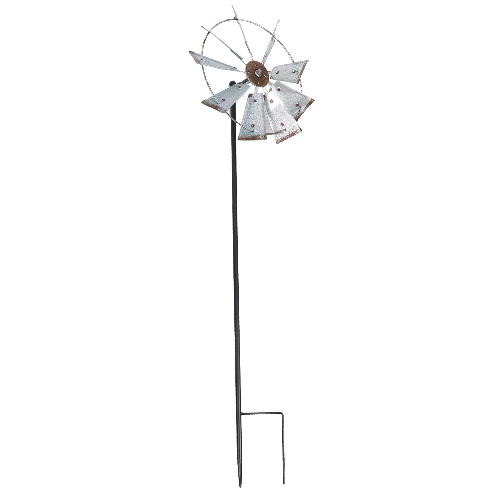 Moulin à Vent de Jardin Extérieur en Métal Fer Rotatif Décoratif