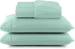 Jogo de Lençol Queen, 3 Peças, Micropercal 400 Fios, Toque Acetinado Macio Hotel. (Verde Claro)