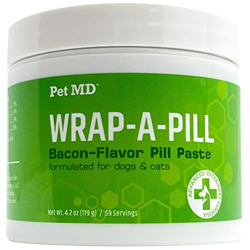 Pet MD Wrap A Pill Bacon Flavor Pill Paste for Dogs - Create a Pocket to Hide Pills and Medication - 59 Servings