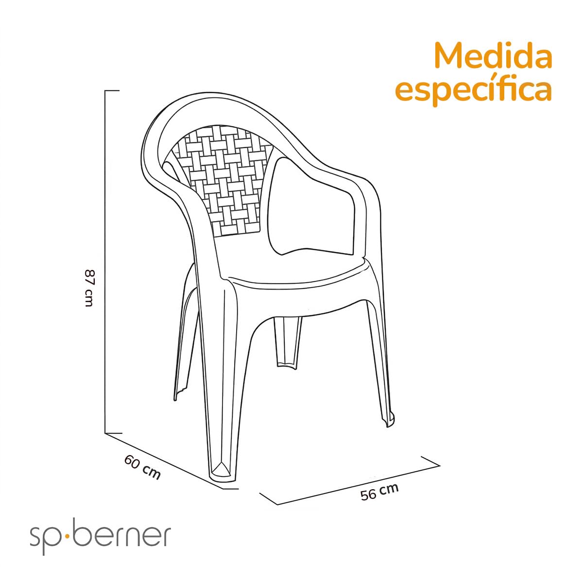 SP Berner SHAF - Pack 6 Sillas de Jardín Apilables - Exterior Terraza, Balcones y Cualquier Zona de Ocio - Plástico Reciclado Resistente UV - Fabricadas en España - Modelo Dream - Wengué