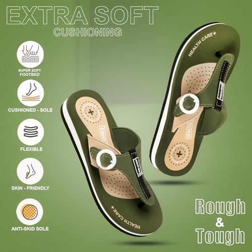 Image of Duosoft Flip Flop for Women | Soft Comfortable | Breathable | Fashionable | Stylish | Trendy | Super soft | Lightweight | Anti-Slip Sole | Indoor & Outdoor |DW-34-Brown