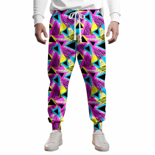 80s Costumes for Men Joggers Pants,Casual Pants Running Pants with Drawstring,90s Outfit for Men