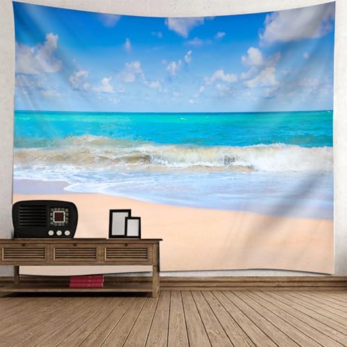 Tapisserie art décoration de chambre enfant paysage bleu