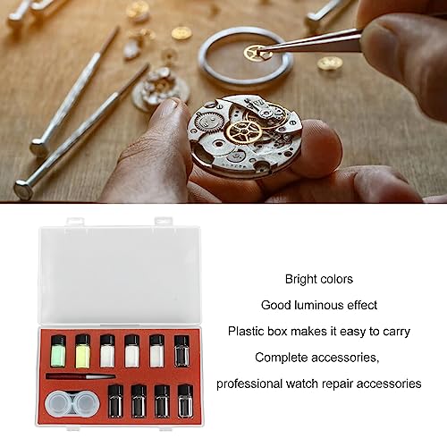 Mavaol 5 Colors Luminous Powder Set, Fluorescent Pigments, Bright Glow Effect, DIY Graffiti and Watch Repair Kit, for Artists and Watchmakers