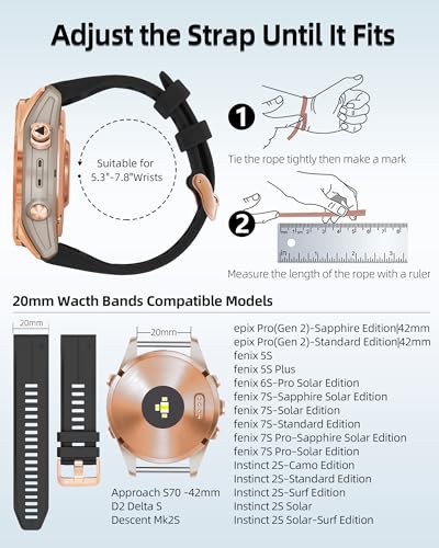 Correa de silicona 20mm para Garmin fenix miniatura 3