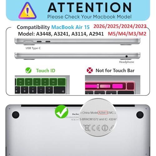 Funda MacBook Air 15 para evitar arañazos con protector de teclado contra líquidos 2