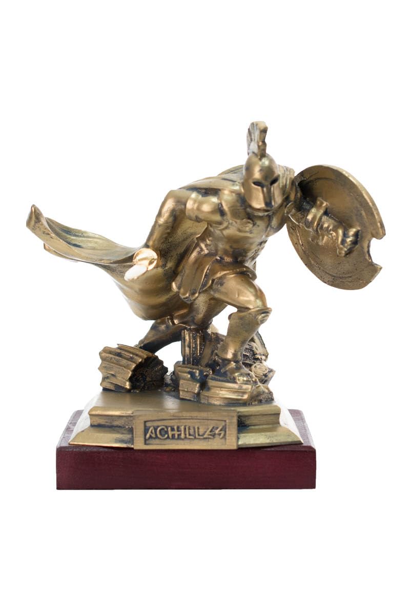 ArtCulture Achilles Hero Statue for Home Decor Accessories | Handmade Trojan War Bronze Figurine Hand Painted Greek Mythology | Authentic Mythology Ornaments for Living Room or Office Decor