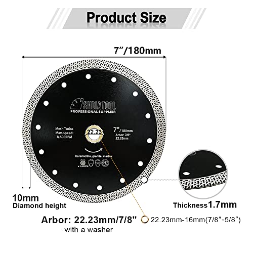 SHDIATOOL Disque à Tronçonner Diamant et Forets 25mm