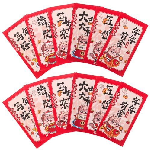 Enveloppes rouges chinoises de l'année du cheval et pochettes pour chanceux du Nouvel An