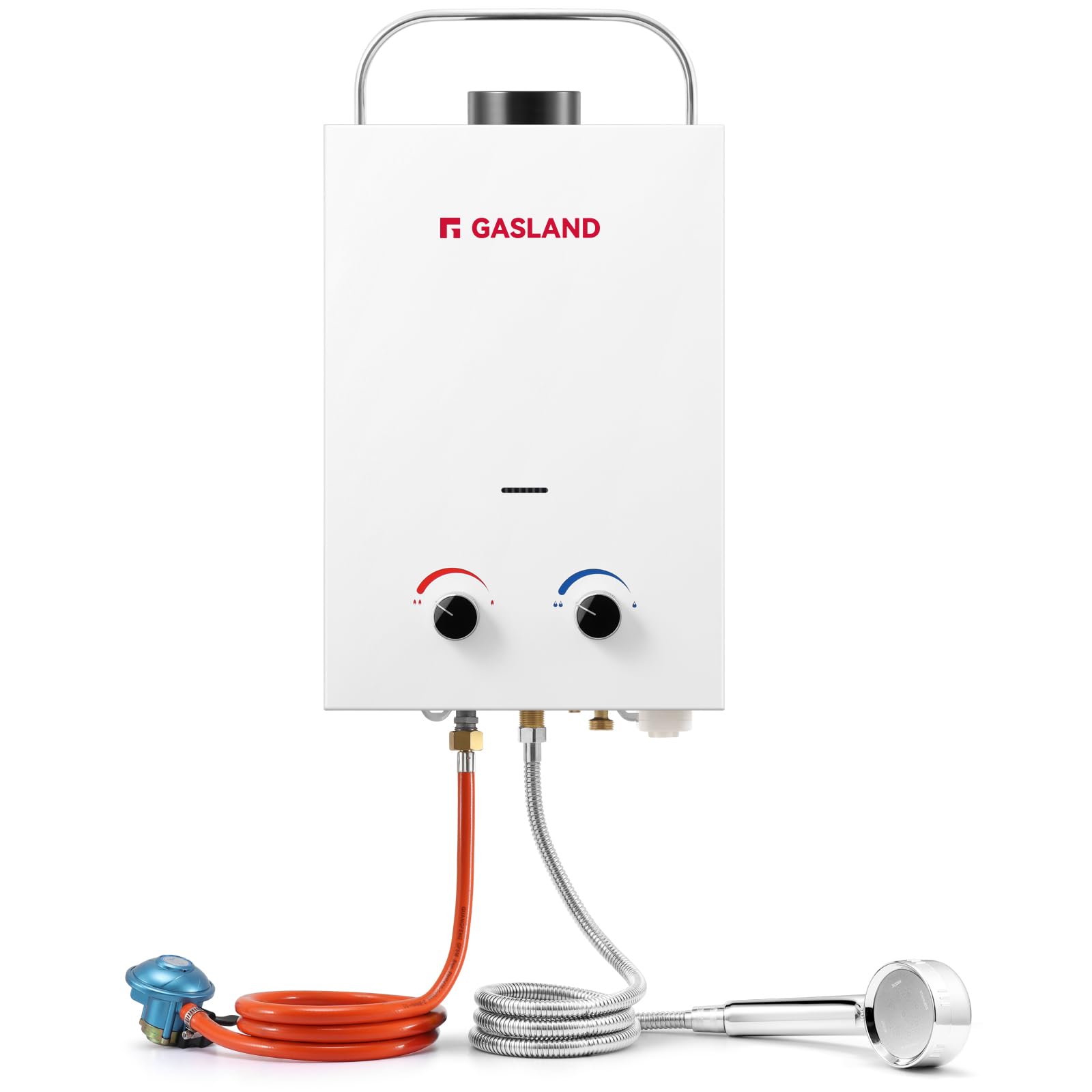 GASLAND BS158 6L Gas Water Heater, Tankless Propane Gas Boiler with Floding Handle, Instant LPG Boiler with Handle for RV Camping Shower Washing Horse
