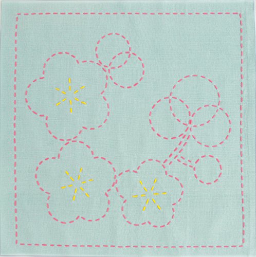 オリムパス製絲 花ふきんキット 刺し子 みんなできちゃうシリーズ 図案プリント済 梅 271