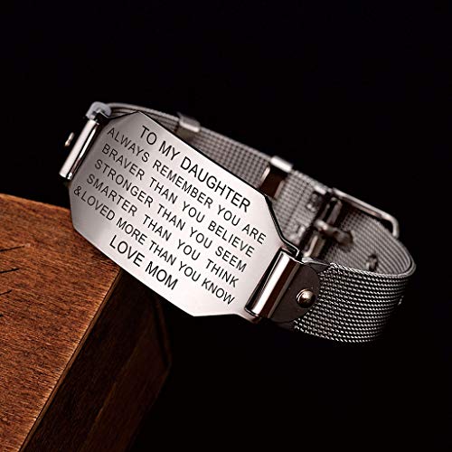 Falogije To My Daughter Always Remember You Are Braver Girls Inspirational Bracelet Love Gift From Mom And Dad #TOP3