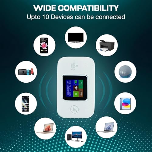 Image of NPTCL WiFi Dongle with All 4G /5G Sim Support Type C| Portable Wireless Hotspot Device | Upto 300Mbps 3000mAh Battery 10 Device | Pocket Wireless Data Card WiFi Dongle with Sim Slot | Laptop PC Mobile