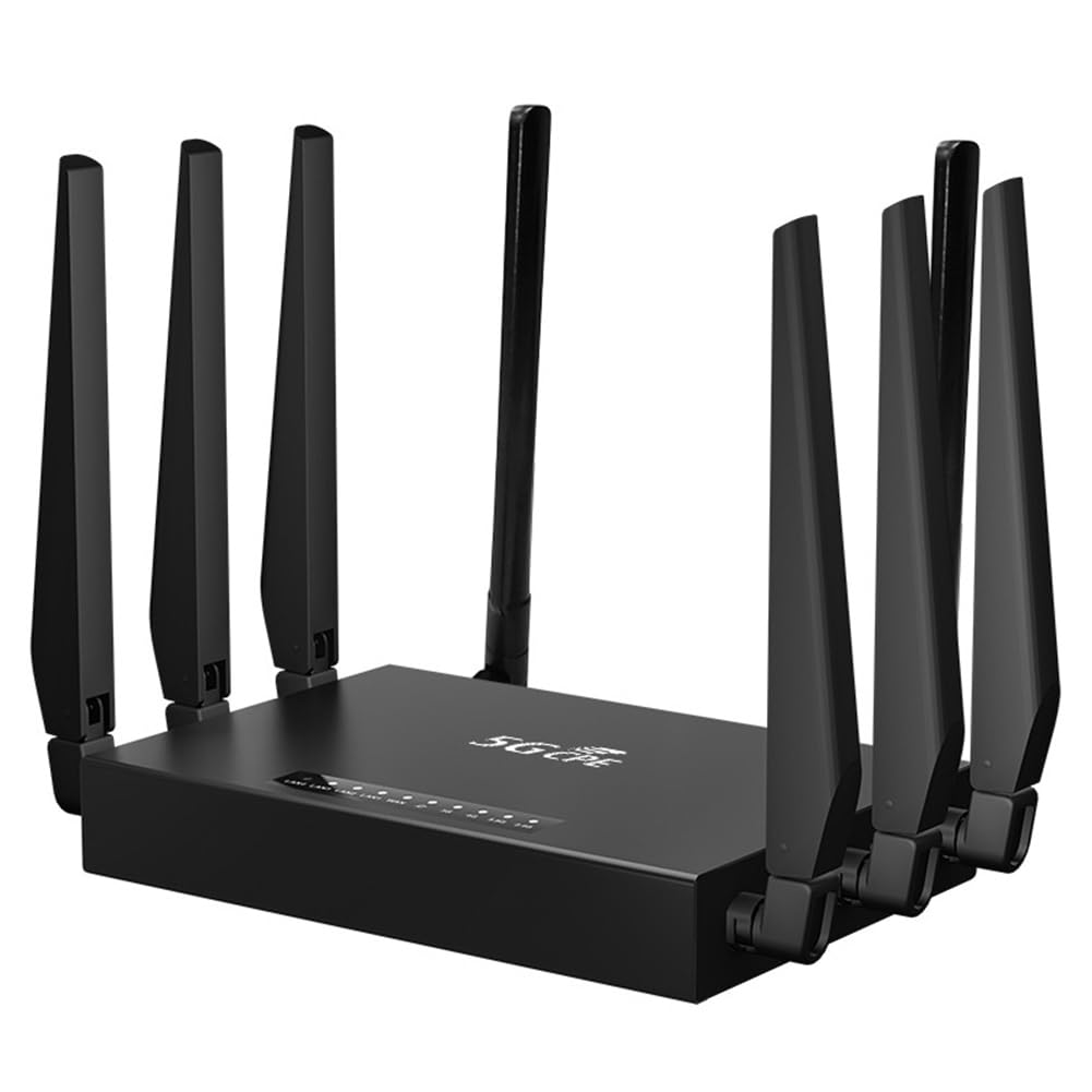 Routeur WiFi 5G de Qualité Industrielle 1200 Mbps 5G CPE Détachable 8 Antennes Déverrouillage Modem Réseau Haut Débit Portable WAN Facile à Utiliser Prise UE