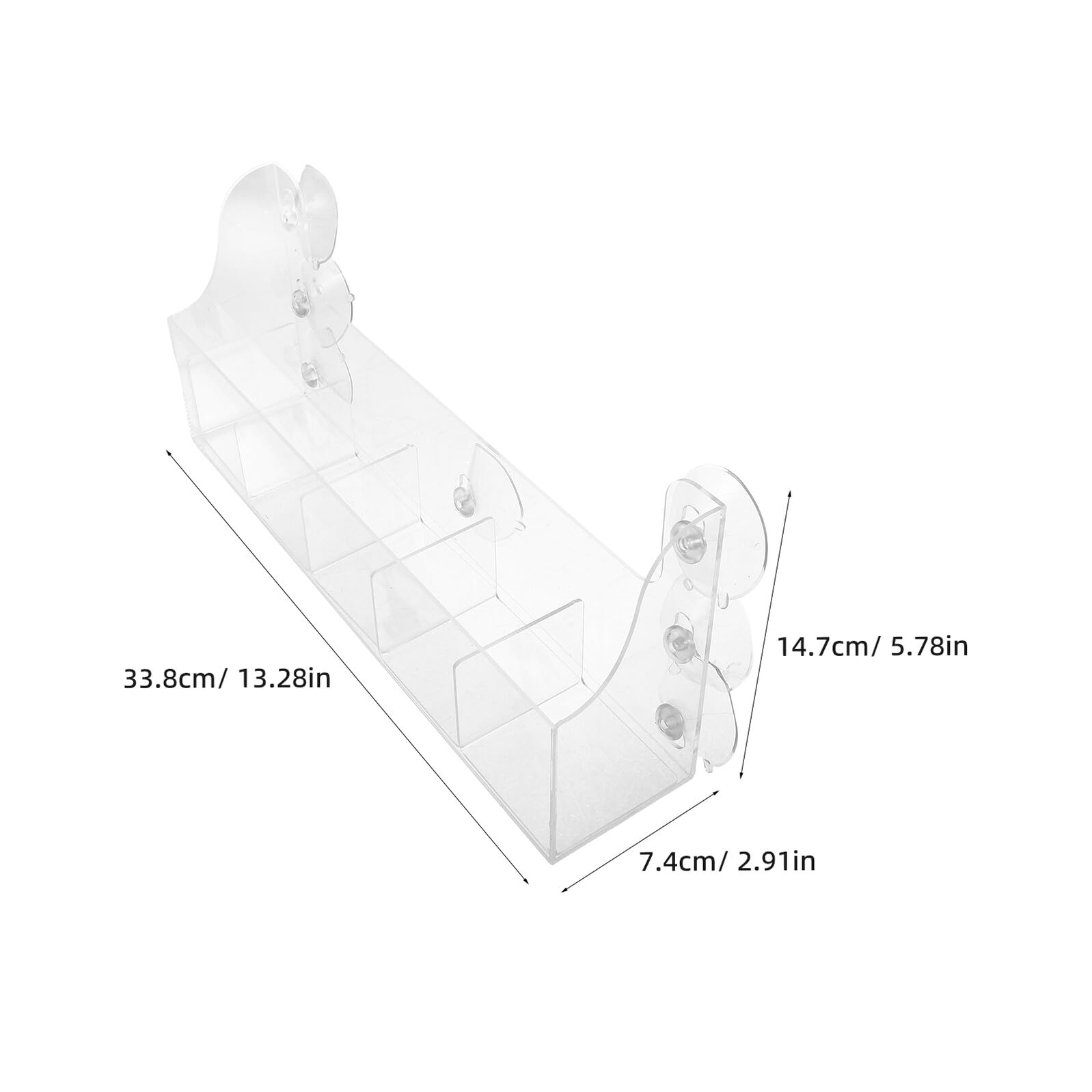 Organizador para Nevera Ventosa Estante Acrílico Transparente de 33 CM 5 Separadores Estante para Especias y Frascos Optimizador de Espacio para Refrigerador y Congelador