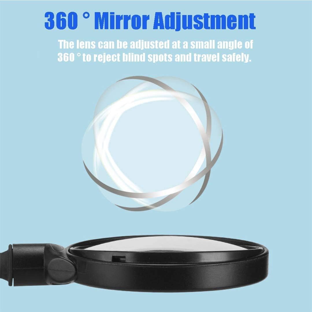 HUBUISH Bike Rear View Mirror-2 PCS, Adjustable Rotatable Bicycle Rear View Glass Mirror,HD Mirror,SSuitable for Many Types of Bicycles, Unisex-2 PCS