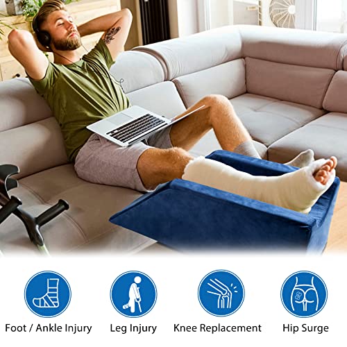 Airensky 3-Height Adjustable Leg Elevation Pillow For After Surgery, Memory Foam Wedge Pillow With Handles For Blood Circulation, Leg Swelling Relief And Knee Surgery Recovery, Washable Velvet Cover #TOP3