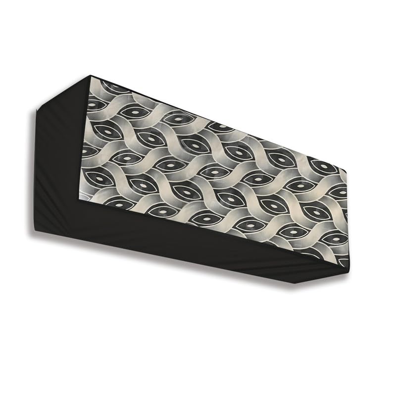 MW PRINTS 2 Ton Split AC Cover - Dustproof and Water Resistant Indoor Unit Protection (Black Large Dot)