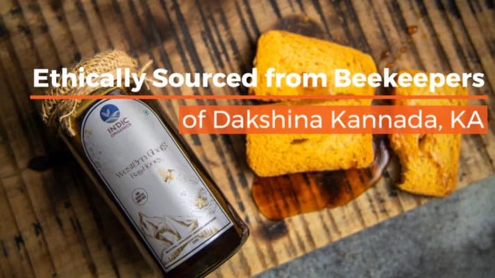 Image of Indic Organics Small Stingless Bee Raw Honey from Western Ghats | Wild-Flower, Unprocessed, Unheated & Unpasteurized | Produced by Small Stingless Bees | Cheruthen Honey (Small Stingless Bee Honey, 650 Gm)