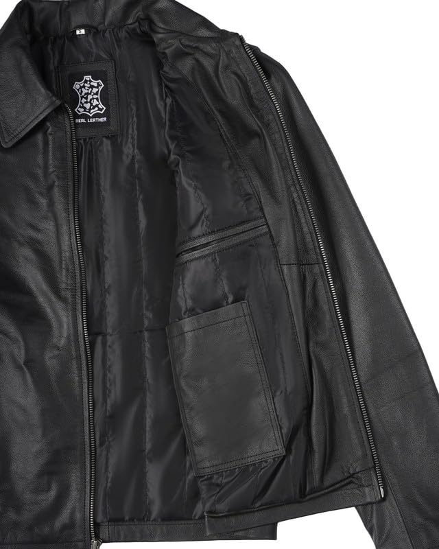 Image of Decrum Leather Jacket Men - Casual Stylish Cowhide Leather Jackets for Men