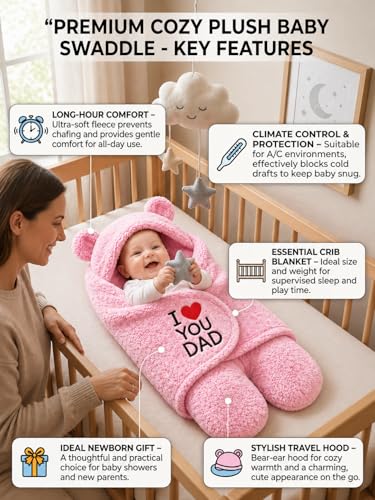 Image of BRANDONN Baby Blanket Newborn Gift Pack of Swaddle Wrapper, 0-9 Months, Length 68 cm x Width 68 cm