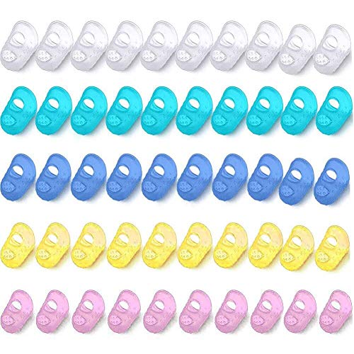 Guitar Fingertip Protectors,50PCS Silicone Guitar Finger Guards Finger Protection Covers Caps for Stringed Instruments Guitar Mandolin Bass Counting Sewing,5 Size