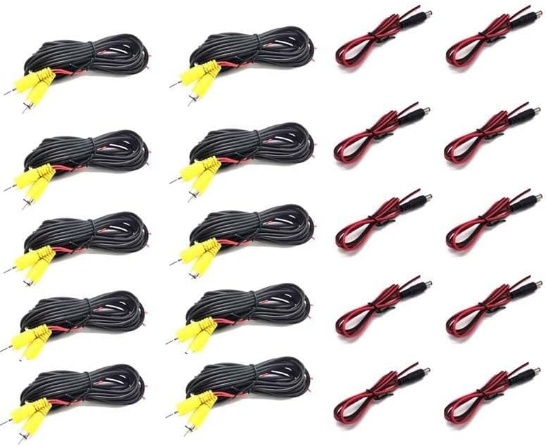 10Pcs 6m Car Reversing Rear View Video Cable Suitable for Car Multimedia Monitor & Reverse Camera