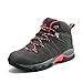 Clorts Womenâ€™s Hiking Camping Boots Waterproof Breathable High-Traction Grip Backpacking Hiker Shoes HKM-822B US 9 Grey