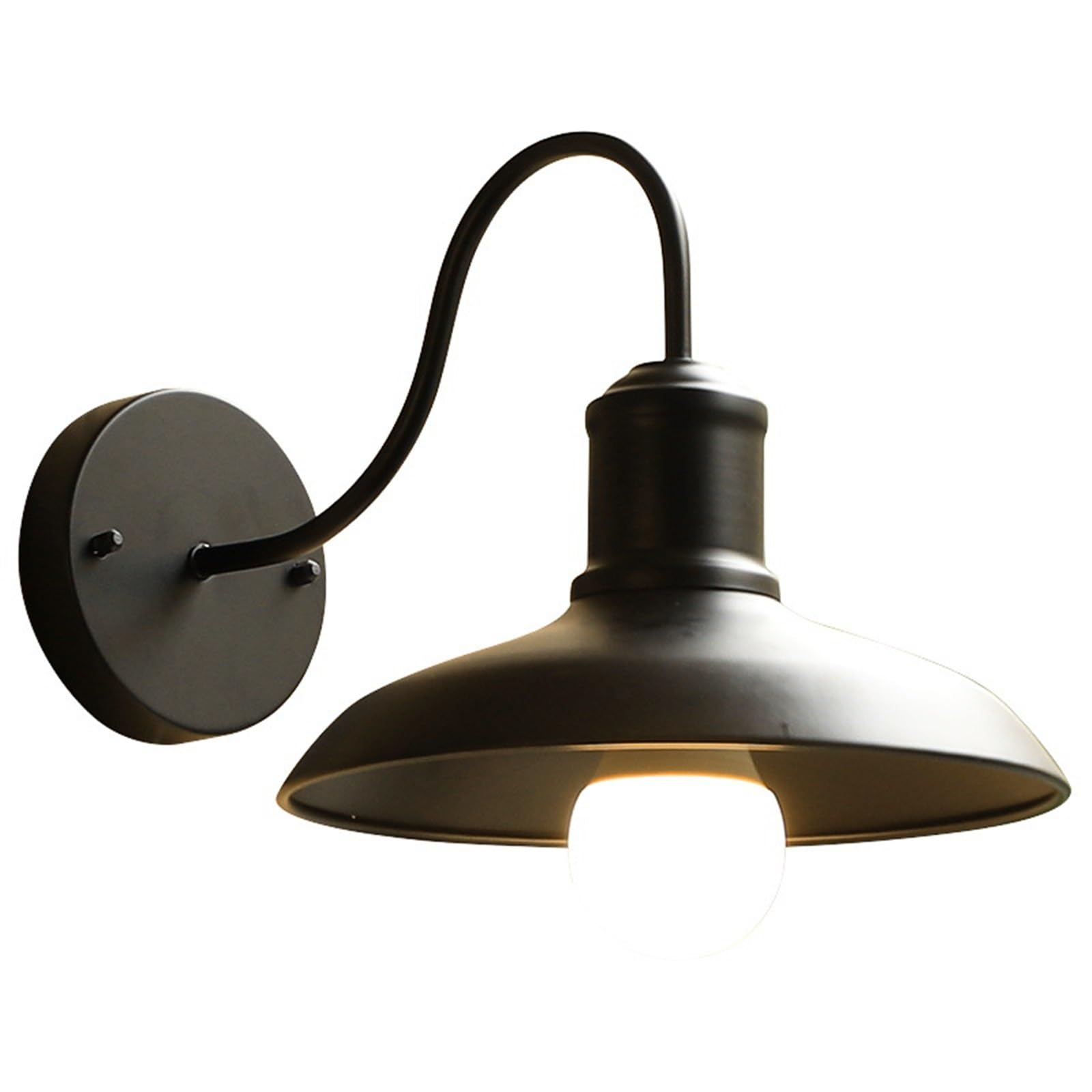 HYJAUSXB Wall Lamps Sconces Porch Lights Vintage Industrial Lamp Outdoor Waterproof Light Wrought Iron Lampshade Sconce Gooseneck Barn for Balcony Aisle