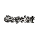 Coexist Pin, Pewter, 2 Inches, 100% Handmade in the USA, Peace, Religion, Unity, Realistic, Metal, Lapel, Hat, Brooch, Gift, Jewlery, Over 3100 Unique Designs